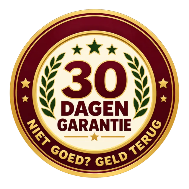 30 dagen garantie — niet goed, geld terug